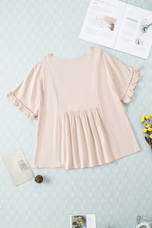 Solid Ruffled Gathered Top