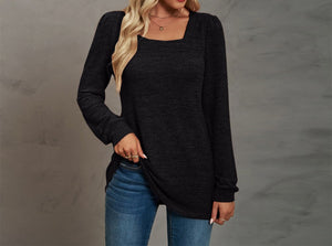 Square Neck Billowy Sleeve Top