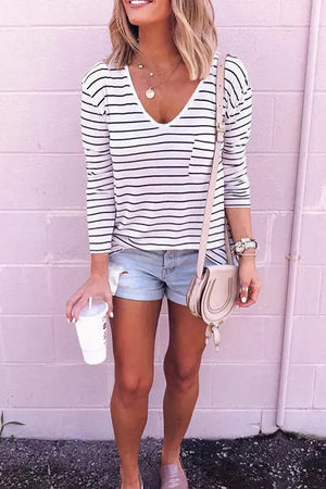 Striped Pocket Top