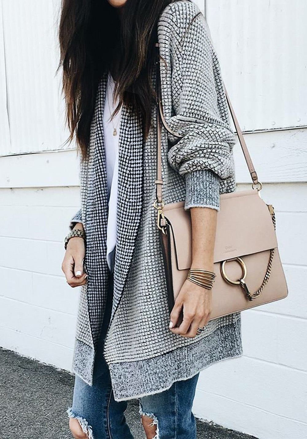 Textured Long Cardigan