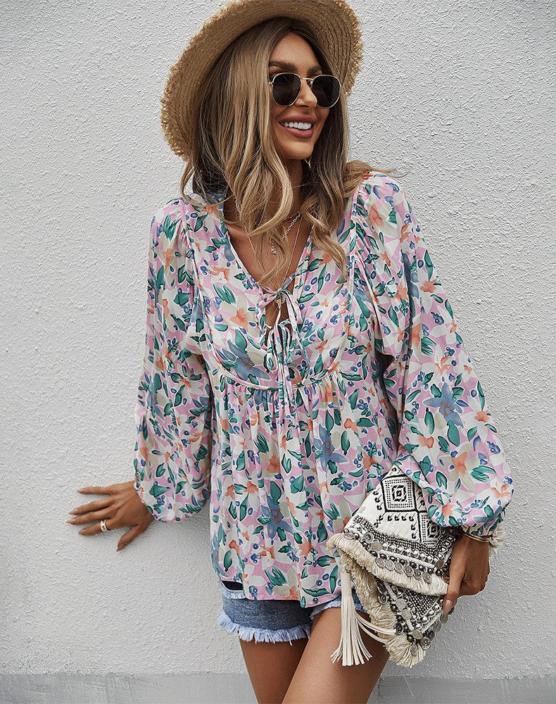 Tropical Boho Floral Top