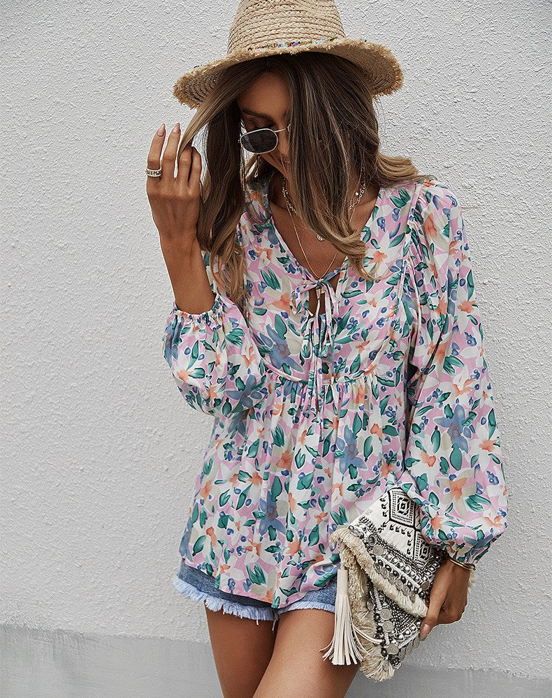 Tropical Boho Floral Top